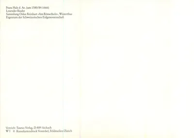 Młody chłopiec czytający — praca Fransa Halsa (ok. 1580–1666) — wydawnictwo Taurus-Verlag, seria D-889 — Rewers