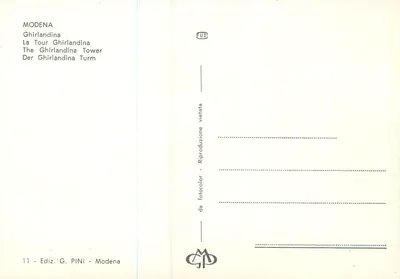 Modena — Torre Ghirlandina — Ed. G. PINI, n°11 — Achterkant