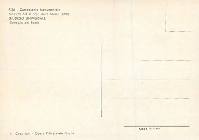 Pisa — Ostateczny Sąd — szczegół świętych — Maestro del Trionfo della Morte (1360) — Rewers