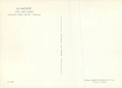 A Natividade — Van der Goes — Galleria degli Uffizi, Florença — Verso