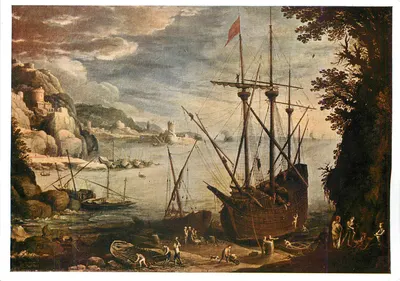 O porto — vista da baía de Antuérpia — Pauwel Bril (1554-1626)