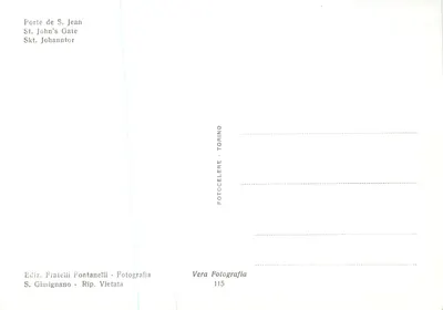 S. Gimignano - Porta S. Giovanni — editor Fratelli Fontanelli, n° 115 — Verso