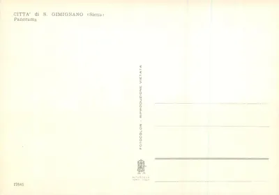Sant' Gimignano — Panorama — ALTEROCOLOR, Terni, n° 17641 — Verso