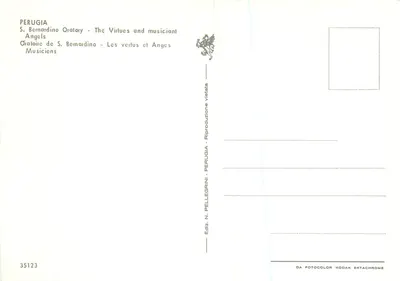 Perugia — Oratorium św. Bernardyna — Wzory i muzykanty aniołowie — Rewers