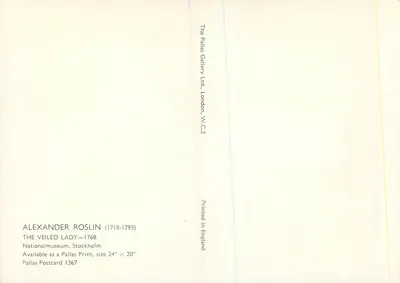 Pani z Chustką — Alexandre Roslin (1718-1793) — Pallas Postcard 1367 — Rewers
