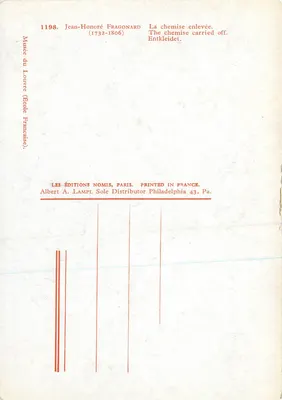 Jean-Honoré Fragonard — A camisa removida — Les Éditions Nomis, Paris, n°1198 — Verso