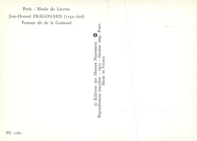 Retrato de la Guimard — Jean-Honoré FRAGONARD (1732-1806) — Ediciones de los Museos Nacionales — Reverso