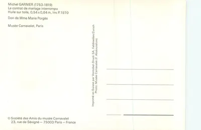 Il contratto di matrimonio interrotto — Michel Garnier (1753-1819) — Société des Amis du musée Carnavalet — Verso