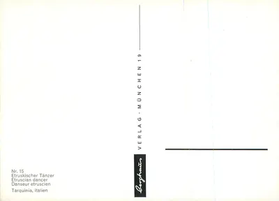 Etruskees danser — Tarquinia, Italië — Verlag MÜNCHEN — Achterkant