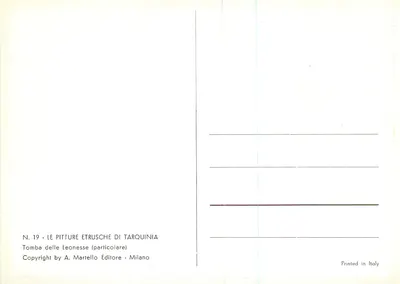 Tumbas etruscas de Tarquinia — Tumba das Leonesse — detalhe de fresco — Verso