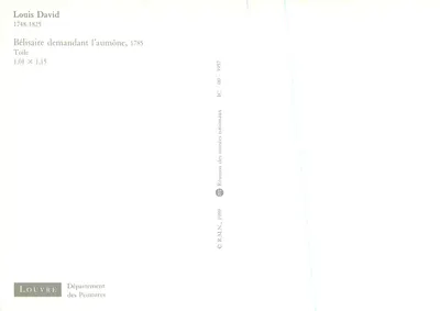 Bélisaire proszący o darowiznę — obraz Louisa Davida, 1785 — Departament Malowidek, Muzeum Louwra — Rewers