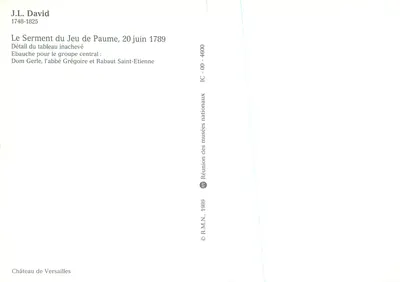 O Juramento do Salão de Paus — detalhe do grupo central — J.L. David, 1748-1825 — Verso