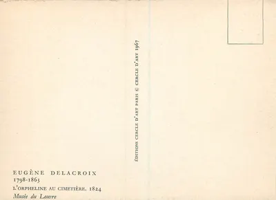 A Órfã no cemitério — Eugène Delacroix — Éditions d'Art Cercle, Paris 1967 — Verso
