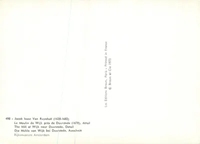 Młyn w Wijk blisko Duurstede — szczegół — Les Éditions Braun, n°498 — Rewers