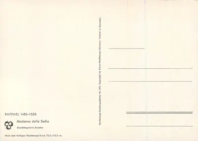 Madonna della Sedia — reprodukcja — Franz Hanftaengl, n° 594 — Rewers