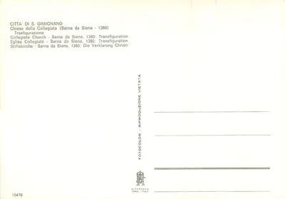 Zmiana postaci Jezusa — fresk z 1380 roku — wydawca ALTEROCCA TERNI — Rewers