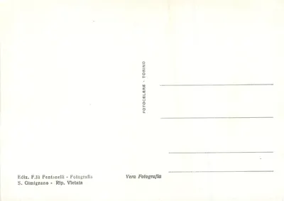 S. Gimignano - Chiostro di S. Agostino — editor F.lli Pentanelli — Verso