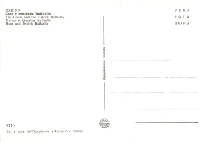 Urbino — Contrada Raffaello — Wyd. Akademii «Raffaello» Urbino, nr 5770 — Rewers