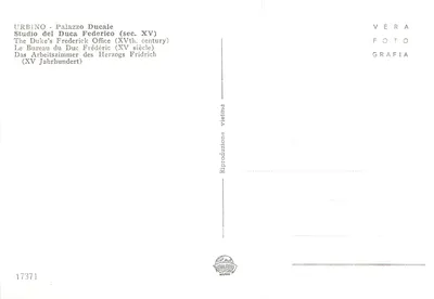 Urbino - Palazzo Ducale — Studio do Duque Frederico (século XV) — VERA FOTOGRAFIA MILANO — Verso