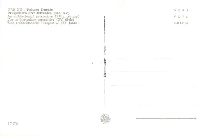 Urbino - Palazzo Ducale — Prospettiva architettonica (sec. XV) — VERA FOTO GRAFIA n°17378 — Rewers