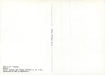 Waza do wina 'Tsouen' — Epoka Chang (XIV–XI w. p.n.e.) — L.P.A. Wydawcy, Paryż — Rewers