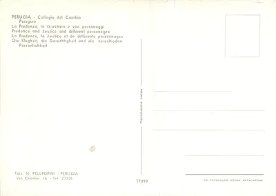Perugia — Collegio del Cambio — Perugino, Prudencja, Sprawiedliwość i różni postacie — Rewers