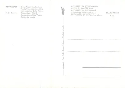 Zmartwychwstanie Najświętszej Maryi Panny — obraz P.-P. Rubensa — O.L. Katedra Dziewicy, Antwerpia — Rewers