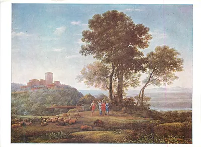 Jacó com Labão e suas filhas — Claude Lorrain (1600-1682) — Soho Card 489, Soho Gallery Ltd., Londres