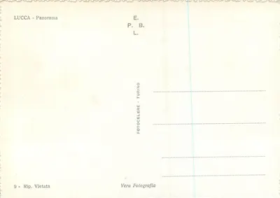 Lucca - Panorama — Wydawca E. P. B. L., seria 9 — Rewers