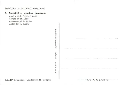 Bologna - S. Giacomo Maggiore — Martírio de Santa Cecília (1504-6) — Ediz. PP. Agostiniani — Verso