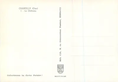 Chantilly (Oise) — Widok na zamek — Wydawca IRIS, numer seryjny 1 — Rewers