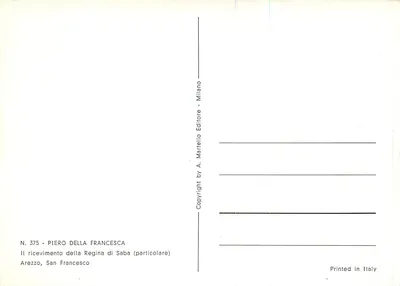 Receber a Rainha de Sabá — Piero della Francesca — editor A. Martello, Milão — Verso