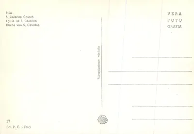 Piza - Katedra Santa Caterina — wydawca Ed. P. S. - Pisa, nr 17 — Rewers