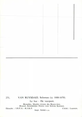 El bacino - El puente de vapor — Van Ruysdael Salomon (±1600-1670) — Impr. Solédi s.a. — Reverso
