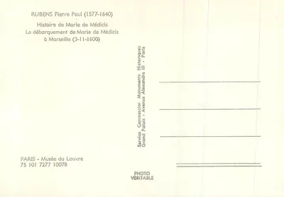 O desembarque de Maria de Médicis — em Marselha (3-11-1600) — Service Historiques Grand Palais, Paris — Verso