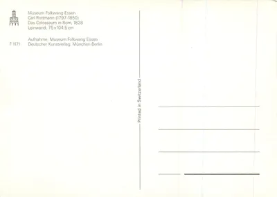 Koloszeum w Rzymie — obraz na płótnie Carla Rottmanna (1797-1850) — Museum Folkwang Essen — Rewers
