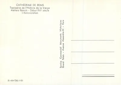 Katedra w Reims — Tkanina Annoncji — Ateliers Rémois — Rewers