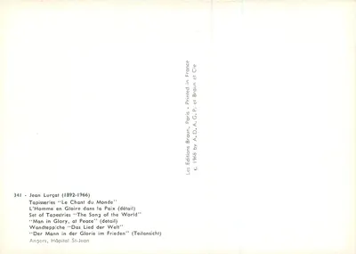 O Homem na Glória na Paz — detalhe — Jean Lurçat (1892-1966) / Les Éditions Braun, Paris, 1968 — Verso