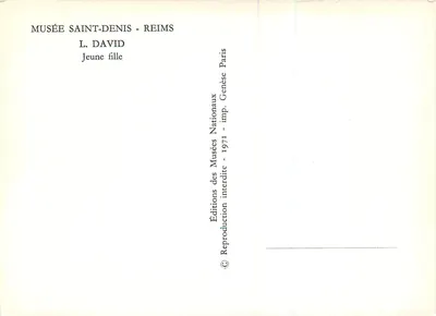 Jovem mulher — L. David — Edições dos Museus Nacionais, 1971 — Verso