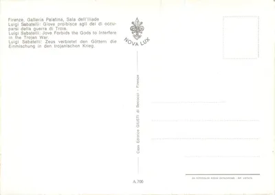 Firenze, Galleria Palatina, Sala dell'Iliade — Luigi Sabatelli — NOVA LUX A.700 — Verso