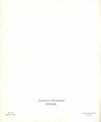 Adoracja Magów — Epifania — (Domenico Ghirlandaio) — Wydawca Angelus Editrice, Mediolan — Rewers