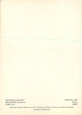 Santa Maria Madalena — pintura atribuída a Domenico Beccafumi — editor William Clowes and Sons, Londres — Verso
