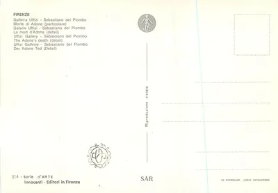 A morte de Adône — detalhe — Séries d'ARTE, n°514 — Verso