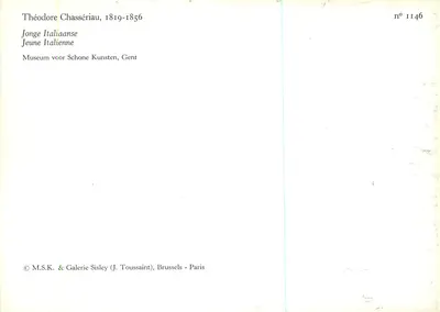 Jeune Italienne — Théodore Chassériau, 1819-1856 — nr 1146 — Rewers