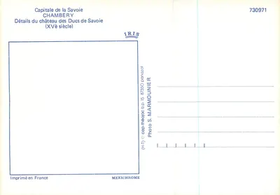 Chambery — Szczegóły zamku Duków Savoii (XVe wiek) — IRIS — Rewers