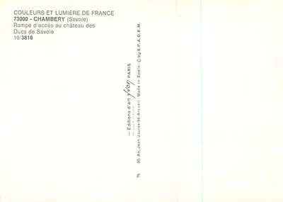 Chambery (Savoie) — Rampe de acesso ao castelo dos Duques de Saboia — Éditions d'art Arcueil — Verso