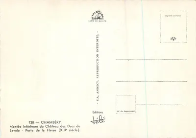 Innere Treppe des Schlosses der Herzöge von Savoyen — Tor der Herse — Chambéry — Rückseite