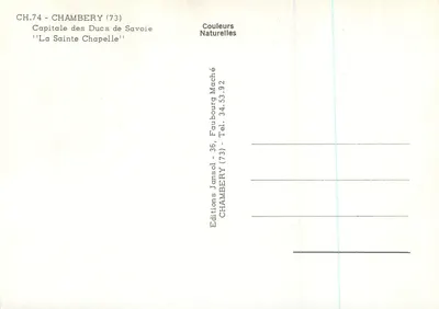 Święta Kaplica — Chambery (73) — Editions Jansol — Rewers