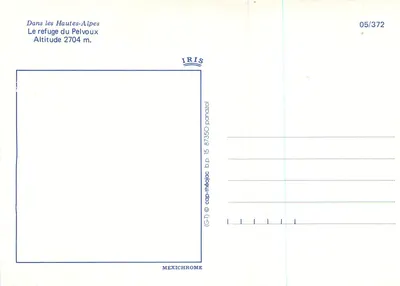 Refugi Pelvoux — Hautes-Alpes — wydawca IRIS, nr 05/372 — Rewers