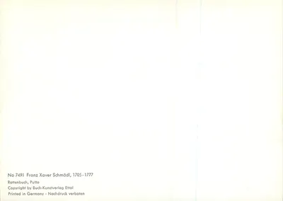 Putto músico — estátua em mármore — editor Buch-Kunstverlag Ettal, n° 7491 — Verso